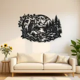 Owl Woodland Night Metal Wall Art | Wildlife Silhouette Decor