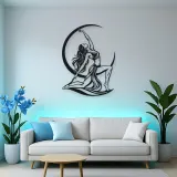 Moon Salutation Metal Wall Art | Movement Silhouette Decor