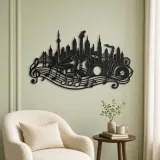 Musical City Skyline Metal Wall Art | Travel and City Wall Decor - lifestyle view 2