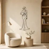 Timeless Feminine Line Metal Wall Art | Fashion Figure Wall Decor - lifestyle view 5