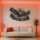 Eagle Mountain Flight Metal Wall Art | Wildlife Silhouette Decor
