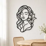 Closed Eyes Serenity Metal Wall Art | Modern Abstract Metal Decor - lifestyle view 4