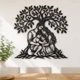 Family Tree Embrace Metal Wall Art | Family Silhouette Decor - lifestyle view 4
