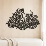 Seahorse Garden Metal Wall Art | Coastal and Nautical Wall Decor - lifestyle view 5