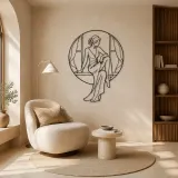 Seated Window Style Metal Wall Art | Fashion Figure Wall Decor - lifestyle view 5