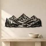 Three Peak Horizon Metal Wall Art | Nature Silhouette Decor - lifestyle view 3