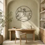 Peaceful Warrior Curve Metal Wall Art | Yoga and Meditation Wall Decor - lifestyle view 4