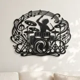 Círculo de Ritmo de Tambor Cartel de Metal | Decoración Abstracta Moderna de Metal