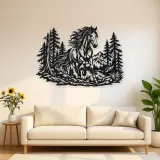 Horse in Forest Metal Wall Art | Equestrian Wall Decor