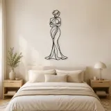 Arms Crossed Muse Metal Wall Art | Feminine Figure Wall Decor - lifestyle view 3