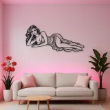 Reclining Side Line Metal Wall Art | Minimalist Woman Line Art