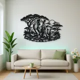 Rhino Savanna Metal Wall Art | Wildlife Silhouette Decor