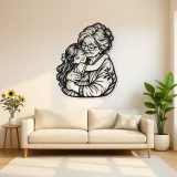 Grandmother Granddaughter Metal Wall Art | Family Silhouette Decor