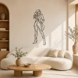 Cartel de metal pose de botas de moda | Decoración mural figura de moda