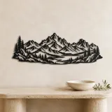 Rocky Ridge Panorama Metal Wall Art | Nature Silhouette Decor - lifestyle view 3