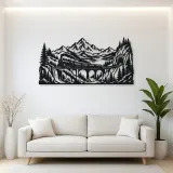 Train through Mountains Metal Wall Art | Travel and City Wall Decor