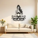 Lotus Meditation Metal Wall Art | Movement Silhouette Decor