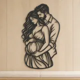 Expecting Parents Metal Wall Art | Family Silhouette Decor - lifestyle view 5