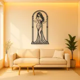 Woman in Arch Metal Wall Art | Minimalist Woman Line Art