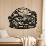 Cozy Home Horizon Metal Wall Art | Nature Silhouette Decor - lifestyle view 5