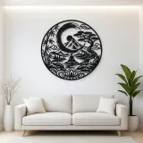 Zen Enso Mountain Metal Wall Art | Nature Silhouette Decor
