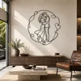 Timeless Love Embrace Metal Wall Art | Romantic Couple Decor