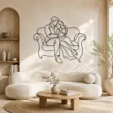 Couch Kuschel Paar Metall-Wandkunst | Romantische Paar Dekoration