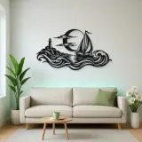 Moonlit Boat Metal Wall Art | Coastal and Nautical Wall Decor