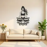 Meditation with Lotus Metal Wall Art | Movement Silhouette Decor