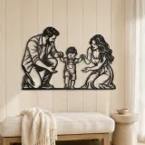 Baby First Steps Metal Wall Art | Family Silhouette Decor - lifestyle view 5