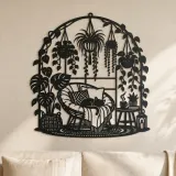 Hängender Pflanzen Garten Metall-Wandkunst | Botanische Wanddekoration