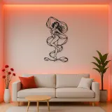 Silk Ribbon Pose Metal Wall Art | Movement Silhouette Decor