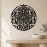 Celestial Hamsa Metal Wall Art | Spiritual Boho Metal Decor - lifestyle view 3