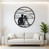 Sunset Silhouette Metal Wall Art | Romantic Couple Decor
