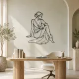 Seated Evening Muse Metal Wall Art | Fashion Figure Wall Decor - lifestyle view 4