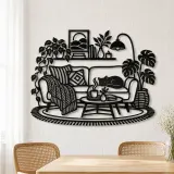 Cozy Sofa Line Metal Wall Art | Cozy Home Metal Decor - lifestyle view 4
