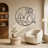 Reclining Curve Muse Metal Wall Art | Feminine Figure Wall Decor - lifestyle view 5