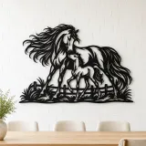 Mare and Foal Metal Wall Art | Equestrian Wall Decor - lifestyle view 4