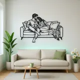 Cozy Sofa Couple Metal Wall Art | Romantic Couple Decor