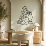 Seated Muse with Vase Metal Wall Art | Feminine Figure Wall Decor - lifestyle view 4