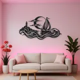 Moonlit Boat Metal Wall Art | Coastal and Nautical Wall Decor
