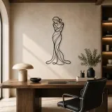 Quiet Self Embrace Metal Wall Art | Feminine Figure Wall Decor - lifestyle view 3