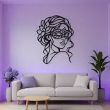 Masked Muse Metal Wall Art | Minimalist Woman Line Art