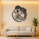 Forehead Touch Metal Wall Art | Romantic Couple Decor