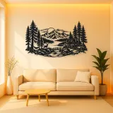 Endless Evergreen Horizon Metal Wall Art | Nature Silhouette Decor
