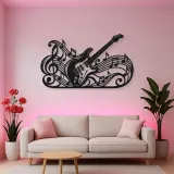 Guitar Melody Flow Metal Wall Art | Music Room Wall Decor