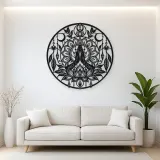 Meditation Hands Lotus Metal Wall Art | Movement Silhouette Decor