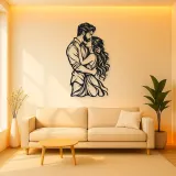 Tender Forehead Kiss Metal Wall Art | Romantic Couple Decor