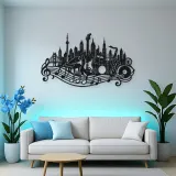 Musical City Skyline Metal Wall Art | Travel and City Wall Decor