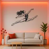 Gymnastics Split Leap Metal Wall Art | Movement Silhouette Decor